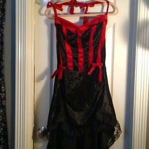 Cancan costume dress hi low velvet and lace moulin rouge